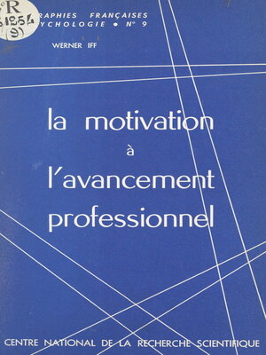 cover image of La motivation à l'avancement professionnel